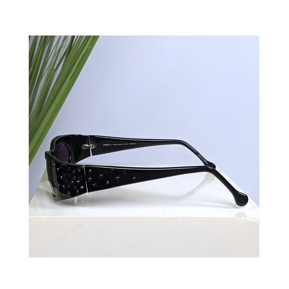 Neostyle Mozart 1401 Black & Swarovski Crystals Sunglasses 48-18 NOS Rare main image 7